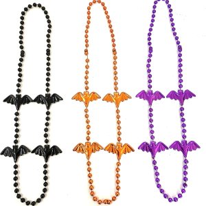 YSPPF 12 piezas de collar de cuentas de murciélago para fiesta de Halloween, collar del día de los piratas, adorno de regalo YSPPF 12 piezas de collar de cuentas de murciélago para fiesta de Halloween, collar del día de los piratas, adorno de regalo