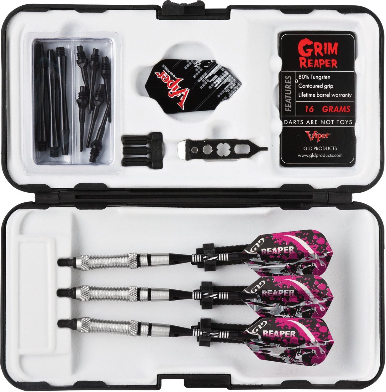 Viper Grim Reaper – Dardos de punta suave de tungsteno 80% con estuche de almacenamientoviaje