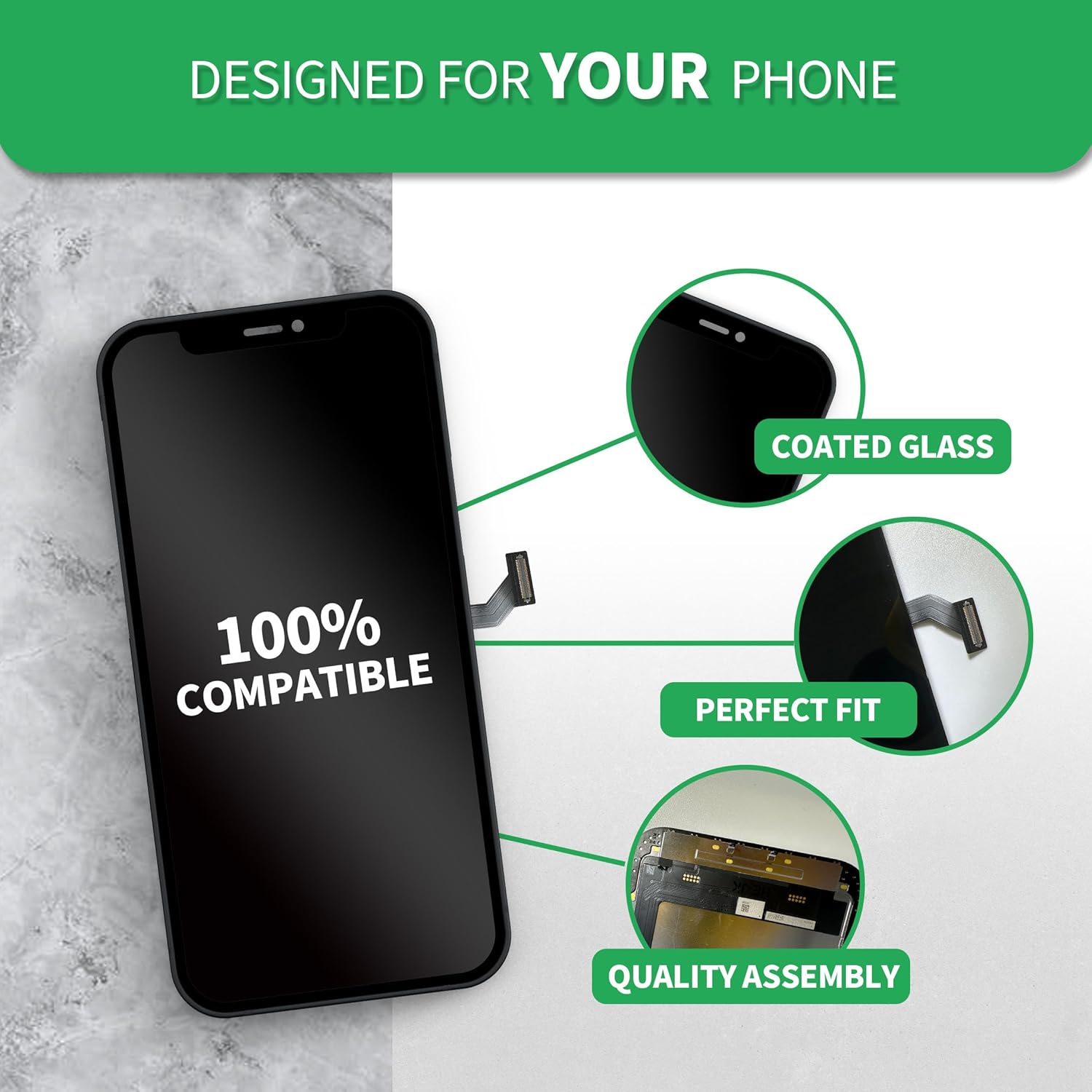 Reemplazo de pantalla LCD para iPhone 14 Plus de 6.7 pulgadas (modelo A2632, A2885, A2888, A2887, A2886) Pantalla táctil 3D digitalizador Kit de