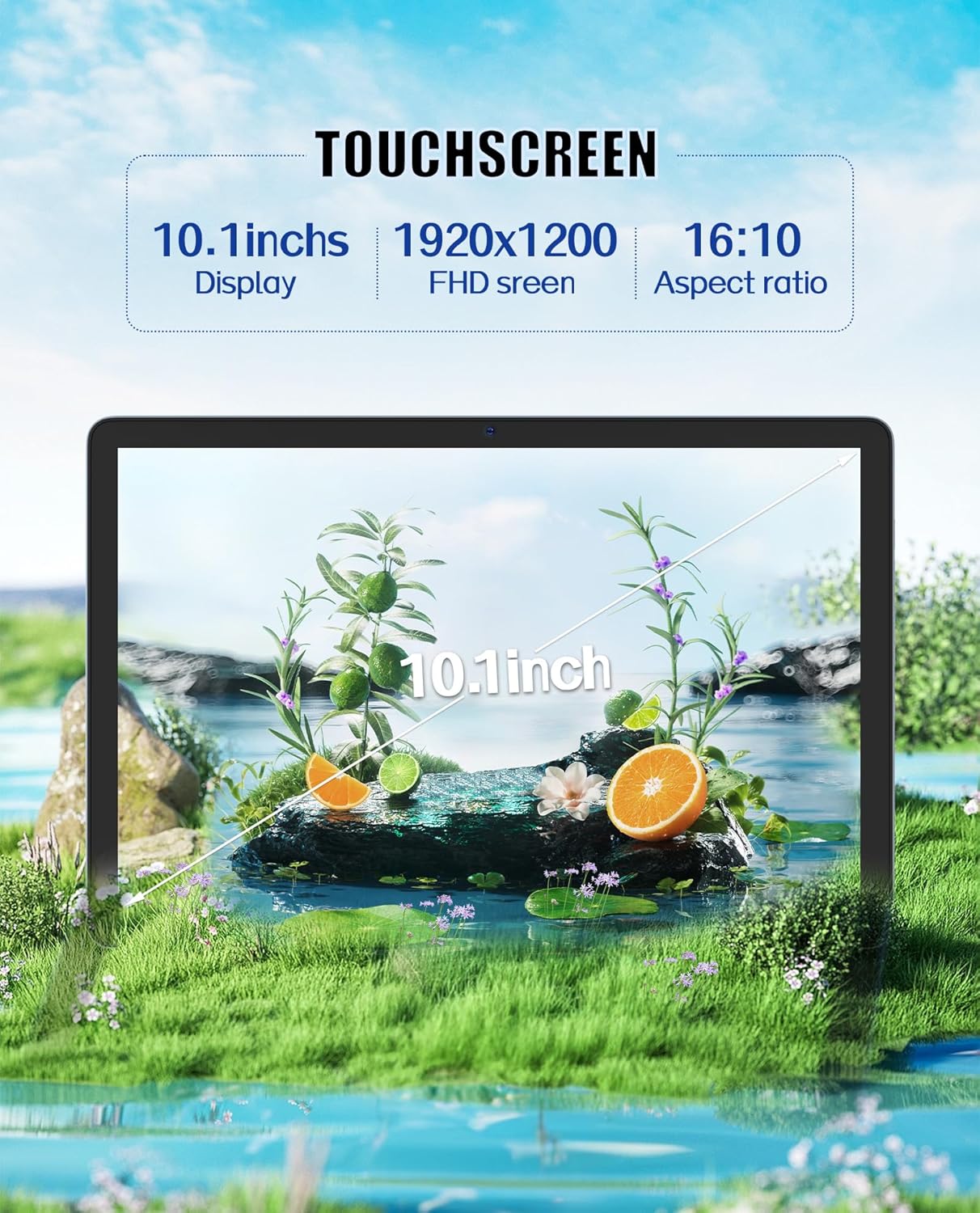 Bakken M40 Tablet Android de 10.1 pulgadas, memoria de 128 GB, batería de 8000 mAh, WiFi 5G, resolución 4GLTE, resolución de 1920 x 1200, cámara de