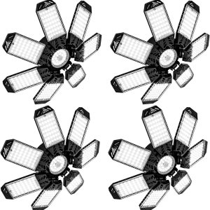 Paquete de 4 luces LED de garaje de 210 W, luces LED de garaje con 7 paneles deformables, 21000 lm 6500 K, luces de techo de garaje súper brillantes Paquete de 4 luces LED de garaje de 210 W, luces LED de garaje con 7 paneles deformables, 21000 lm 6500 K, luces de techo de garaje súper brillantes