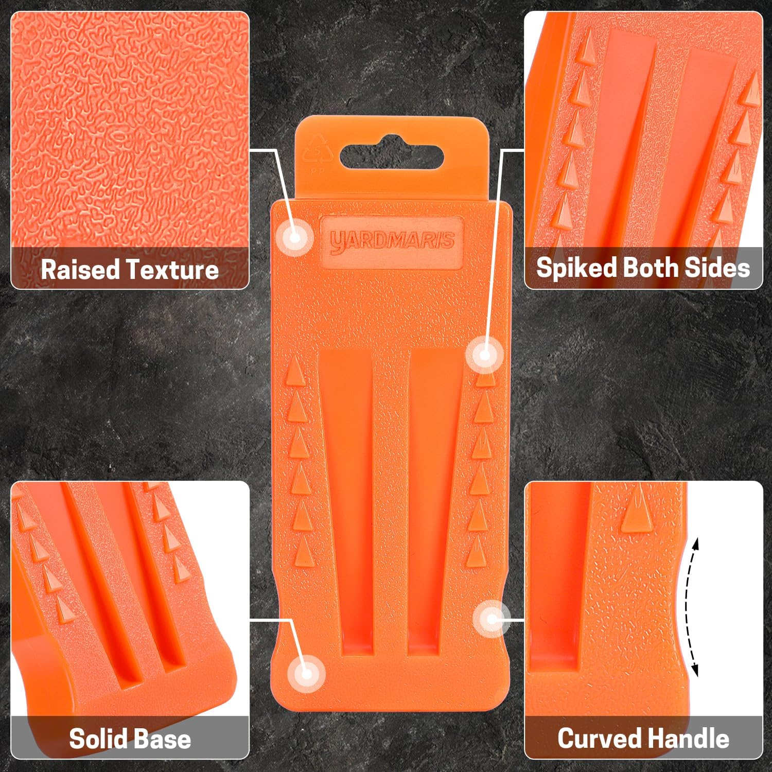 4 cuñas de tala de árboles, cuñas de motosierra con púas con bolsa, cuñas para cortar árboles de forma segura, tala (4 x 5 naranja)