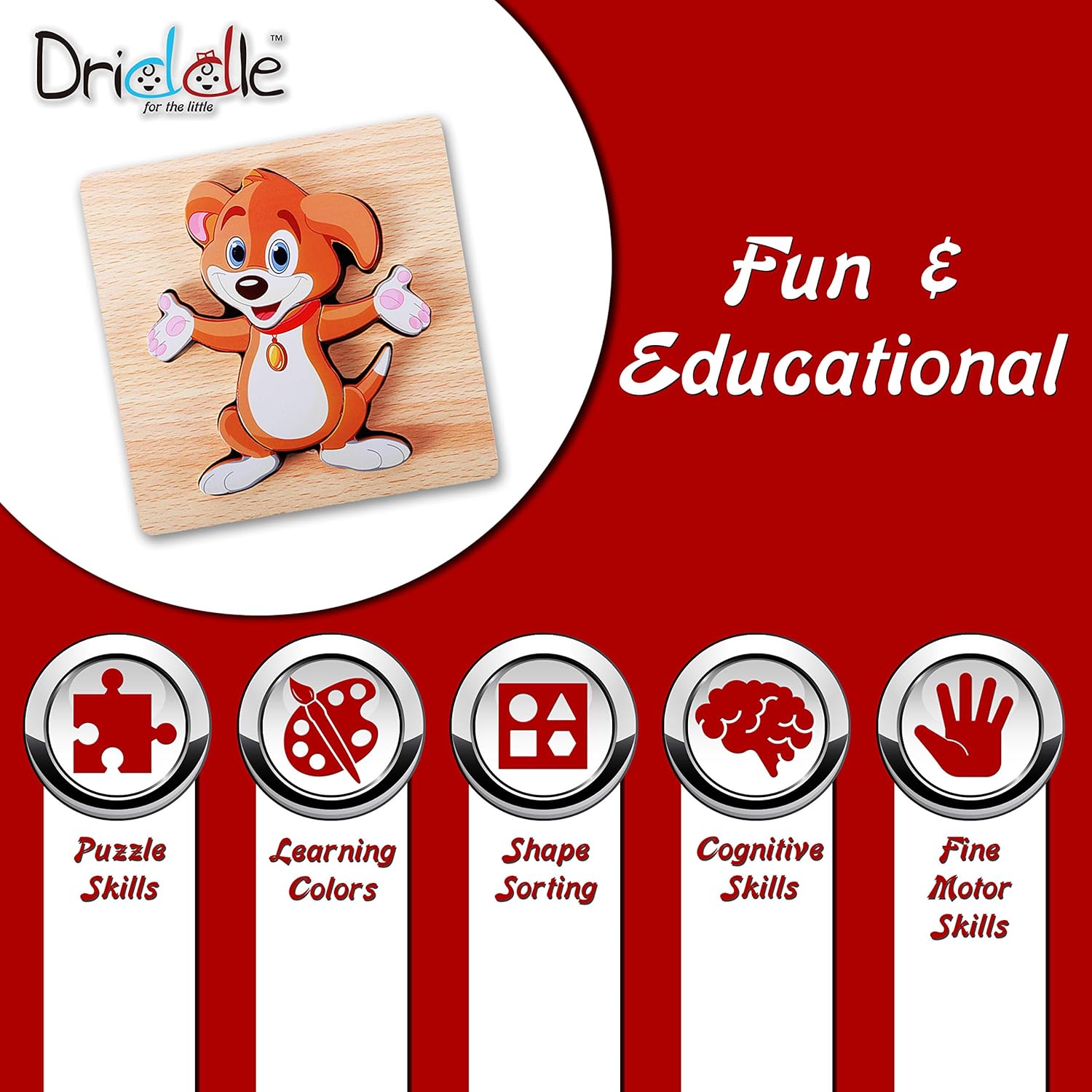 Rompecabezas educativos de madera para niños pequeños – Juego preescolar para niños pequeños – Juguete de aprendizaje para niños – Aprende color y