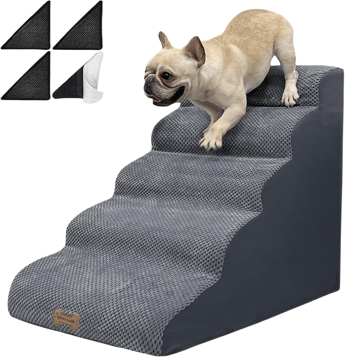 Escaleras para perros a camas altas, escaleras para perros de 5 escalones para sofá cama de 30 pulgadas, escaleras para mascotas para perros y gatos
