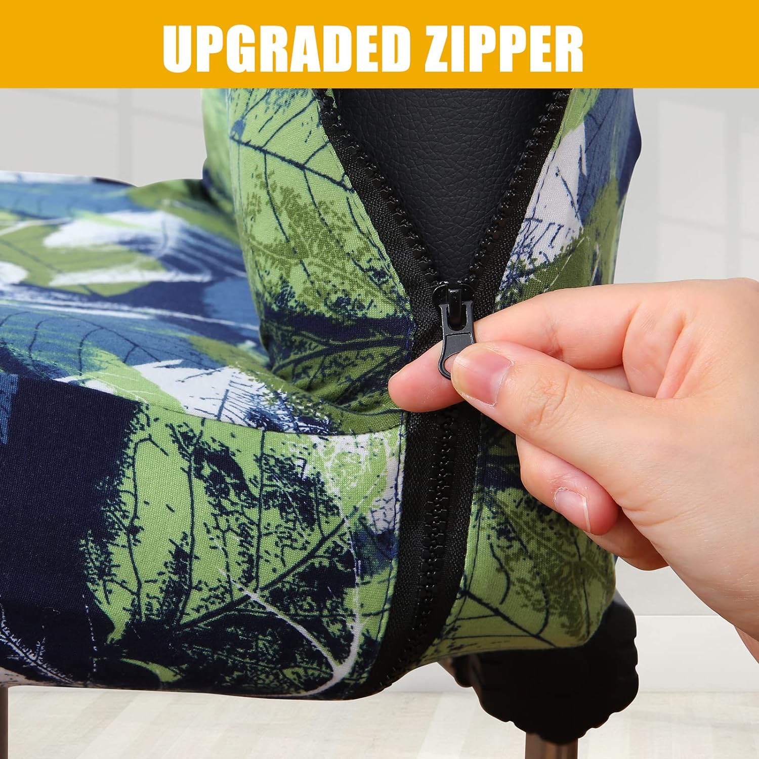 smiry – Funda protectora para silla de oficina, cubierta estampada y elástica para silla giratoria, removible, lavable y resistente al polvo con