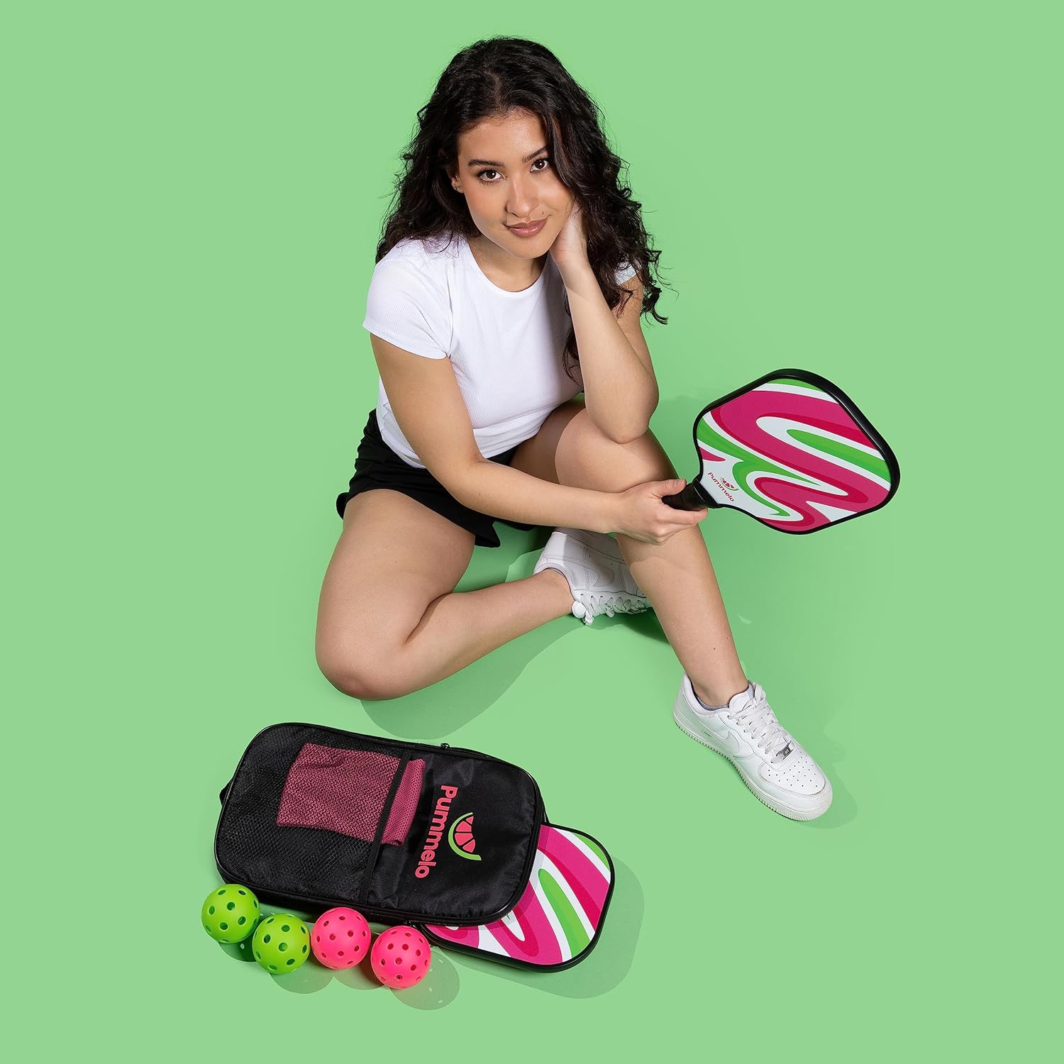 Juego de palas de pickleball  Raquetas de pickleball, 2 paletas de pickleball de fibra de carbono, 2 pelotas para exteriores + 2 bolas de interior,