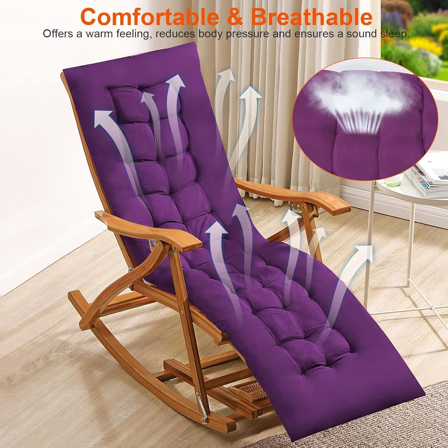 iMounTEK Cojines para silla de salón de 67 x 22 x 4 pulgadas, cojín de tumbona reclinable, mecedora, cojín para sofá o silla para muebles de