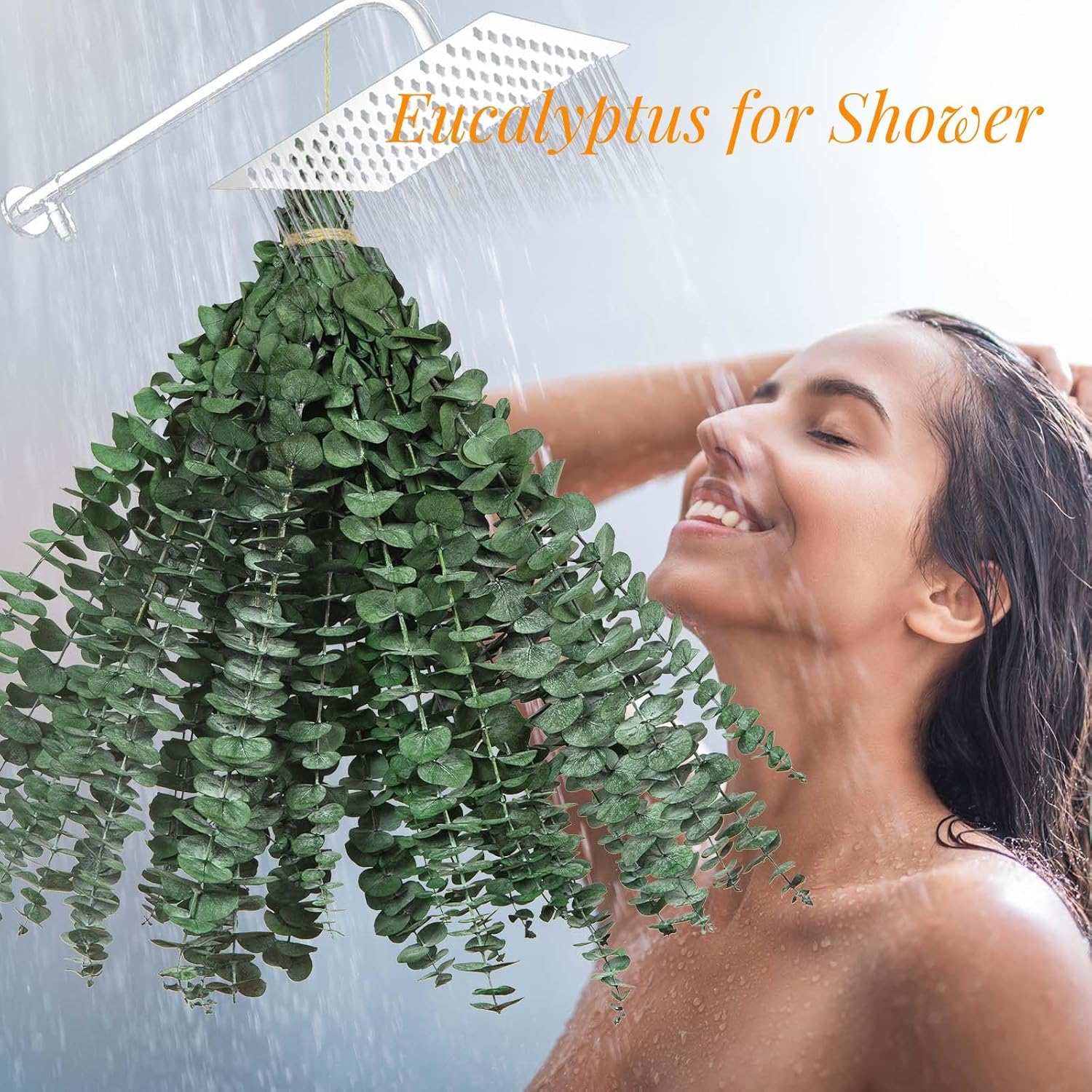 16 tallos de eucalipto secos, ramas de hojas de eucalipto frescas naturales de 17 pulgadas, ramas para colgar para la ducha, planta de eucalipto