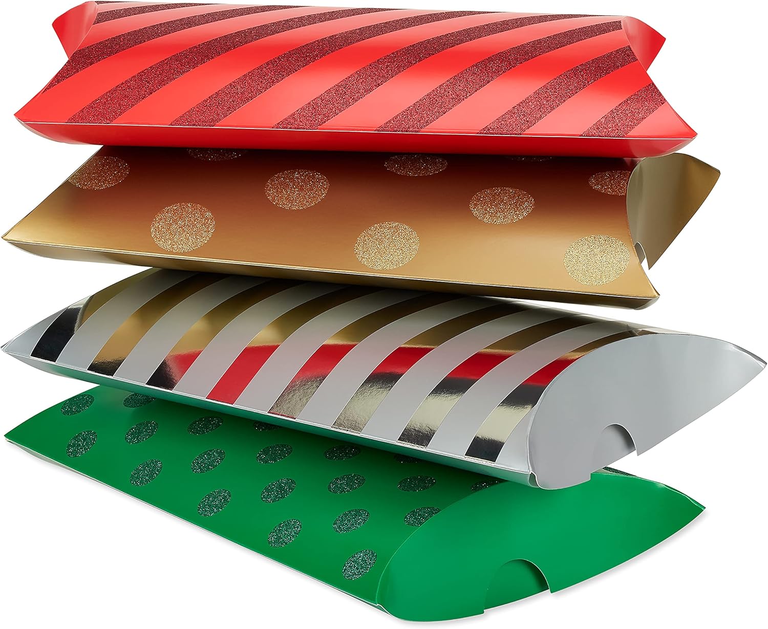 American Greetings Cajas de regalo de almohada, lunares y rayas multicolor (4 cajas)