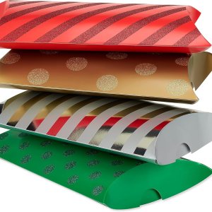 American Greetings Cajas de regalo de almohada, lunares y rayas multicolor (4 cajas) American Greetings Cajas de regalo de almohada, lunares y rayas multicolor (4 cajas)
