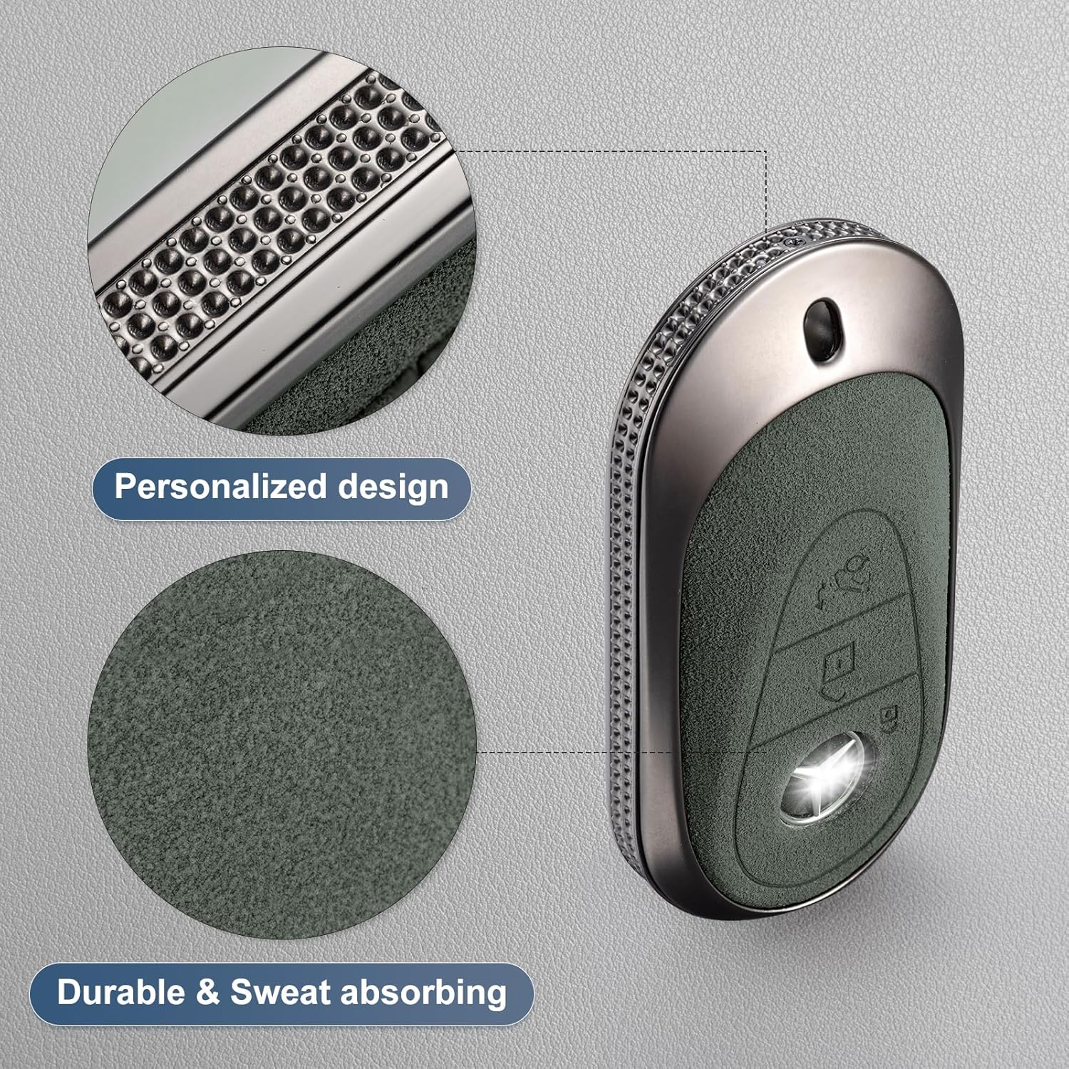 YO&YOYE Compatible con funda de llavero Mercede con llavero protector de cuero para llave de Clase S Clase G Clase E 2020-2022 (modelo 3, verde)