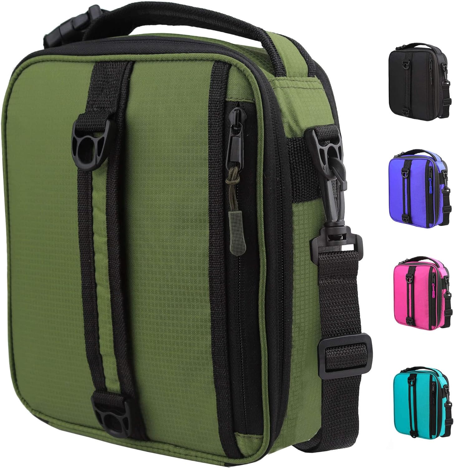 GOWRAPS Lonchera para hombres y niños, pequeña bolsa de almuerzo aislada para trabajo, escuela, viajes, lonchera táctica con correa rectangular