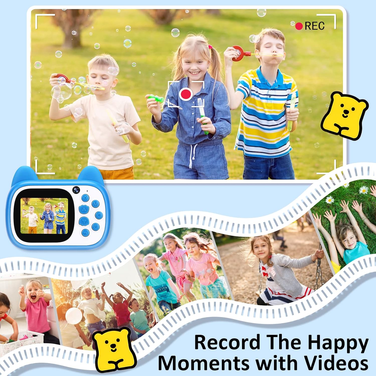 Cámara para niños con video selfie HD de 1080P con tarjeta SD de 32 GB, cámara digital para niños, cámara para niños pequeños para niñas y niños