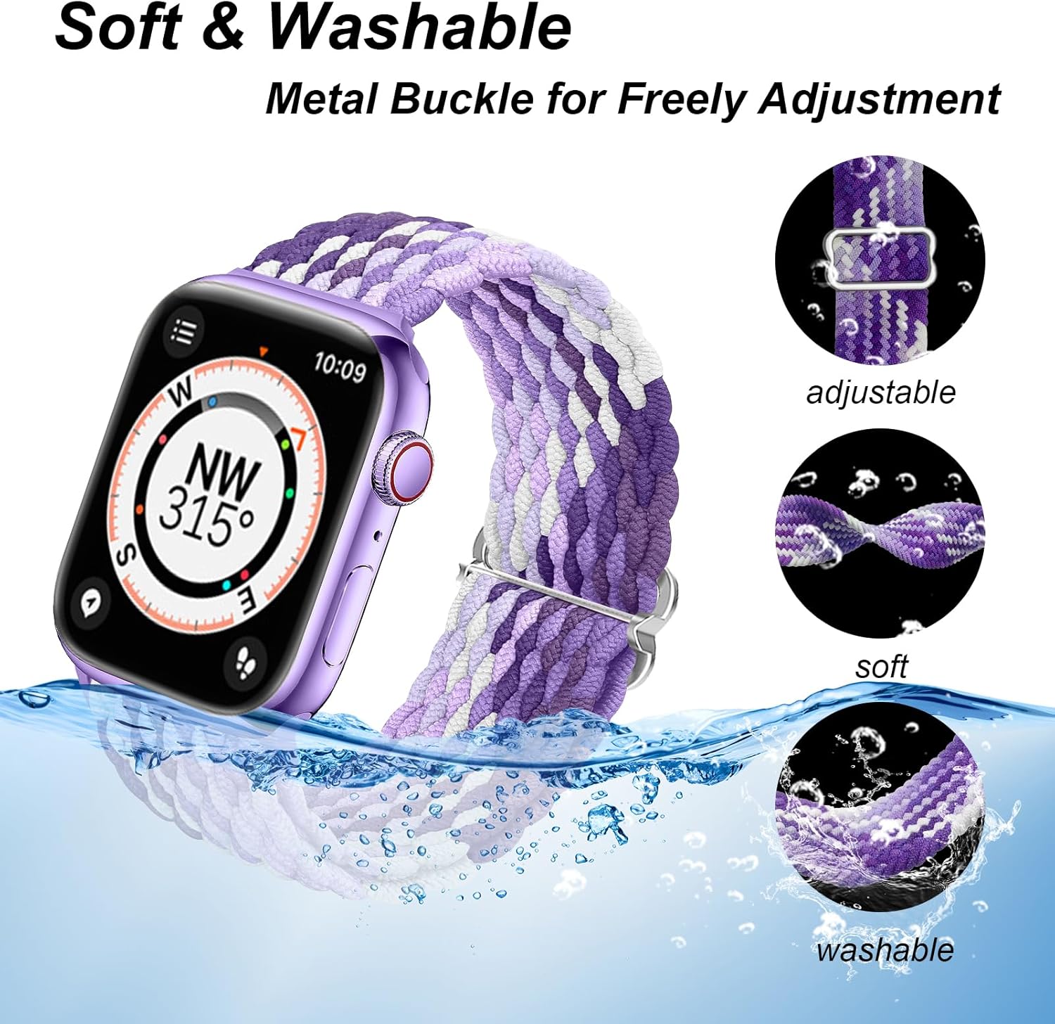DOBSTFY Compatible con correas de Apple Watch de 1.496 pulgadas, 1.575 pulgadas, 1.614 pulgadas, 1.654 pulgadas, 1.732 pulgadas, 1.772 pulgadas,
