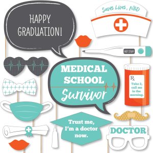 Big Dot of Happiness Graduado de la escuela de medicina – Kit de accesorios para cabina de fotos para fiesta de graduación de médico, 20 unidades Big Dot of Happiness Graduado de la escuela de medicina – Kit de accesorios para cabina de fotos para fiesta de graduación de médico, 20 unidades