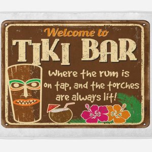 Ambesonne Tiki Bar – Tapete de baño con marco antiguo, signo de palabras inspiradoras y viajes, tapete de felpa para decoración de baño con parte Ambesonne Tiki Bar – Tapete de baño con marco antiguo, signo de palabras inspiradoras y viajes, tapete de felpa para decoración de baño con parte