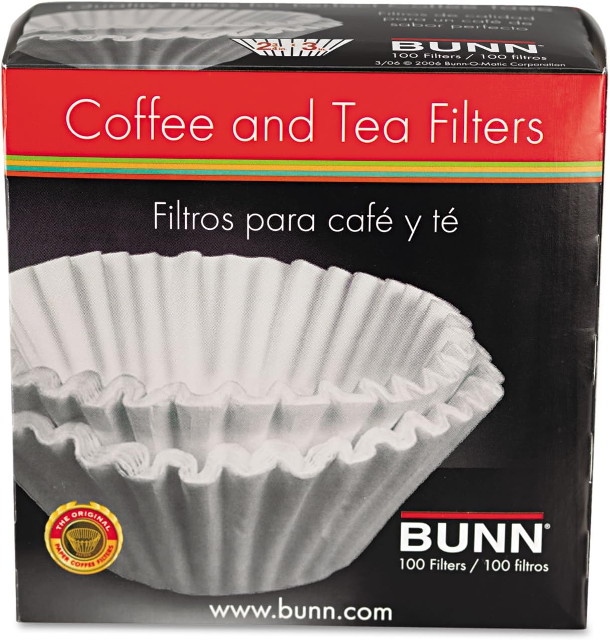 Filtro de canastilla BUNN BCF100-B, para 100 unidades, Blanco
