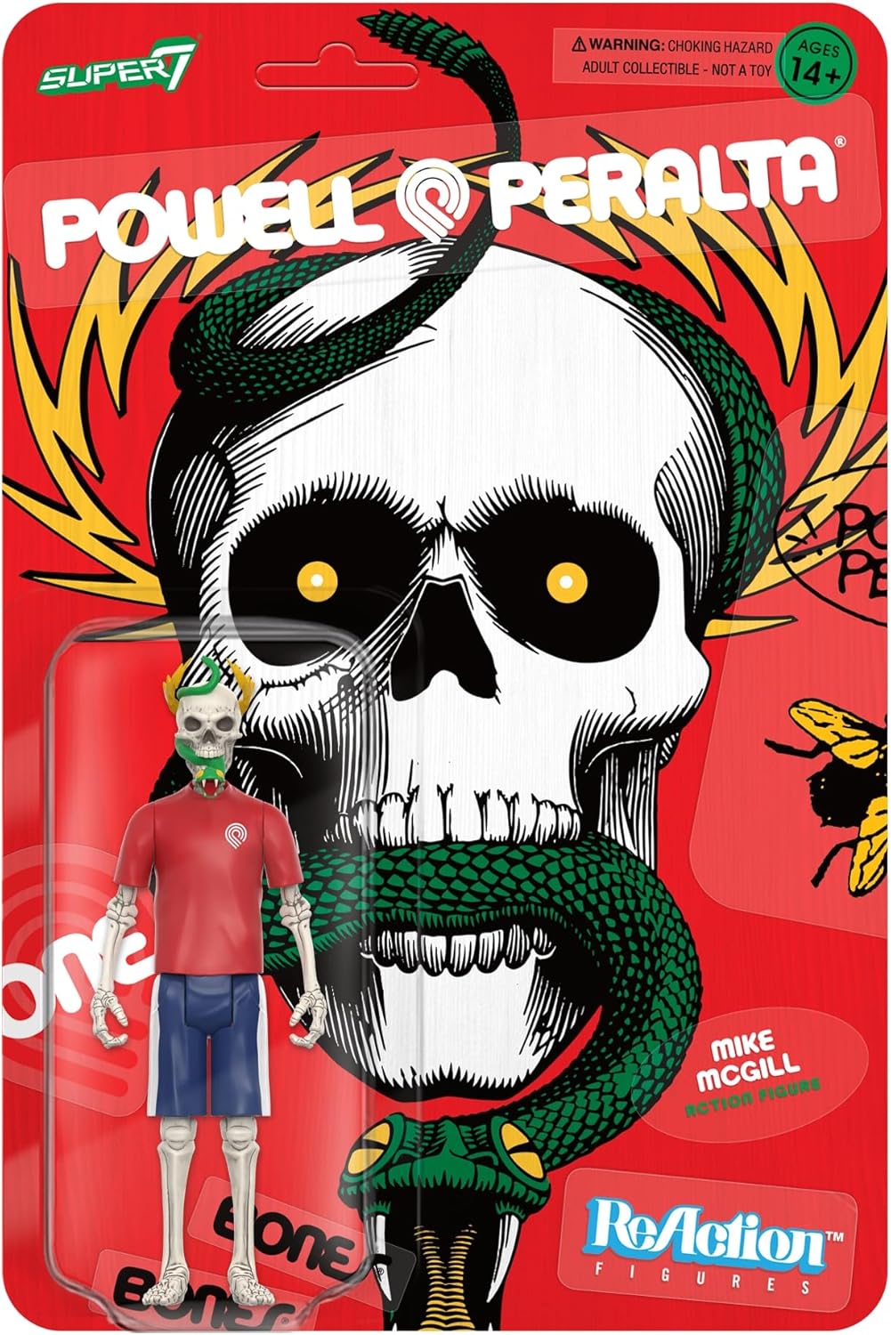 Super7 Powell-Peralta Mike McGill – Figura de acción Powell-Peralta de 3.75 pulgadas, patineta clásica coleccionable y juguetes retro