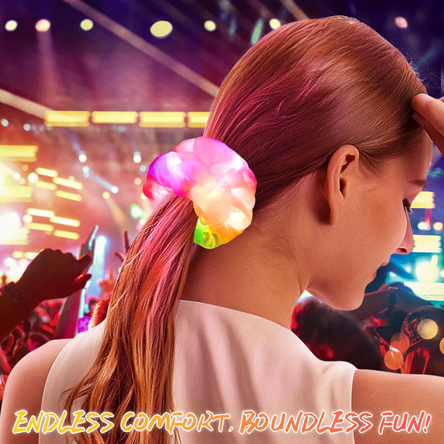 24 coleteros iluminados para niñas y mujeres, accesorios para el cabello con luces LED, lazos coloridos de doble capa, accesorios para el cabello
