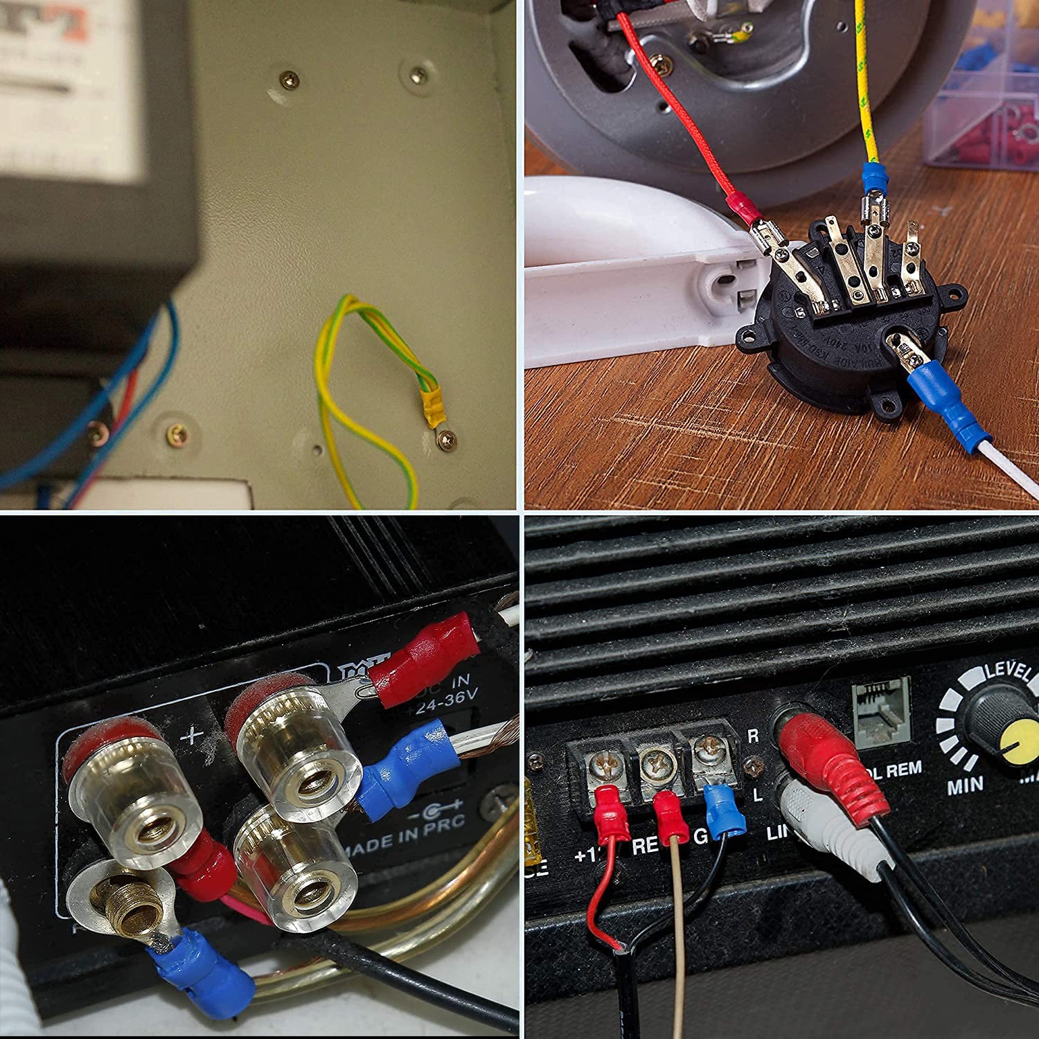 Ginsco Juego de terminales de crimpado de 250 conectores de alambre aislados, varios conectores de alambre  desconexión rápida, empalmes a tope de