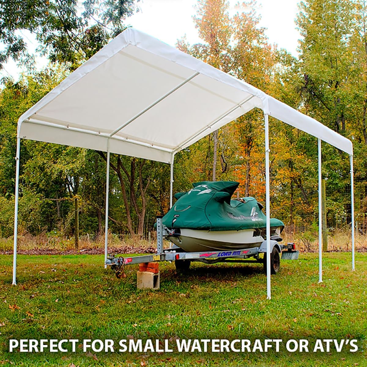 King Canopy Toldo universal de 10 pies por 13 pies, marco de acero de 1 38 pulgadas, 6 patas, blanco, C61013PC