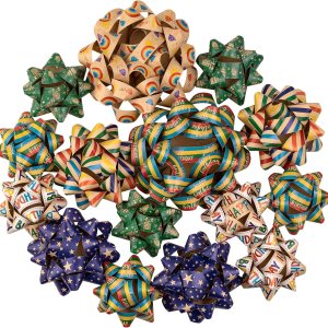 RUSPEPA Surtido de lazos de regalo de cumpleaños de papel kraft, diseño colorido de arco iris para Navidad, vacaciones, cumpleaños, bodas, baby RUSPEPA Surtido de lazos de regalo de cumpleaños de papel kraft, diseño colorido de arco iris para Navidad, vacaciones, cumpleaños, bodas, baby