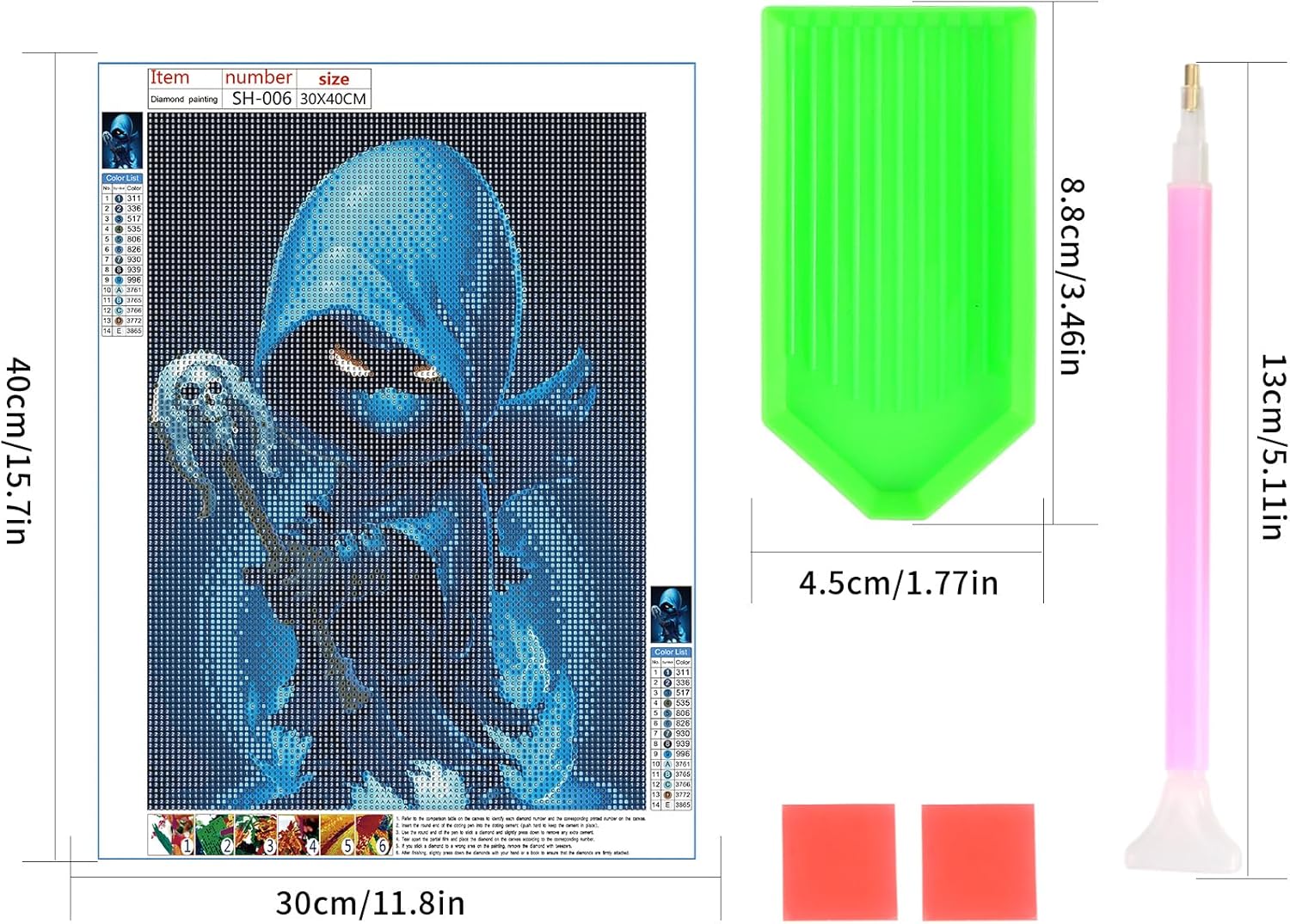 Xujinsongg Kit de pintura de diamante 5D, kit de pintura digital, tema de dibujos animados de anime para bricolaje, imagen artística completa de