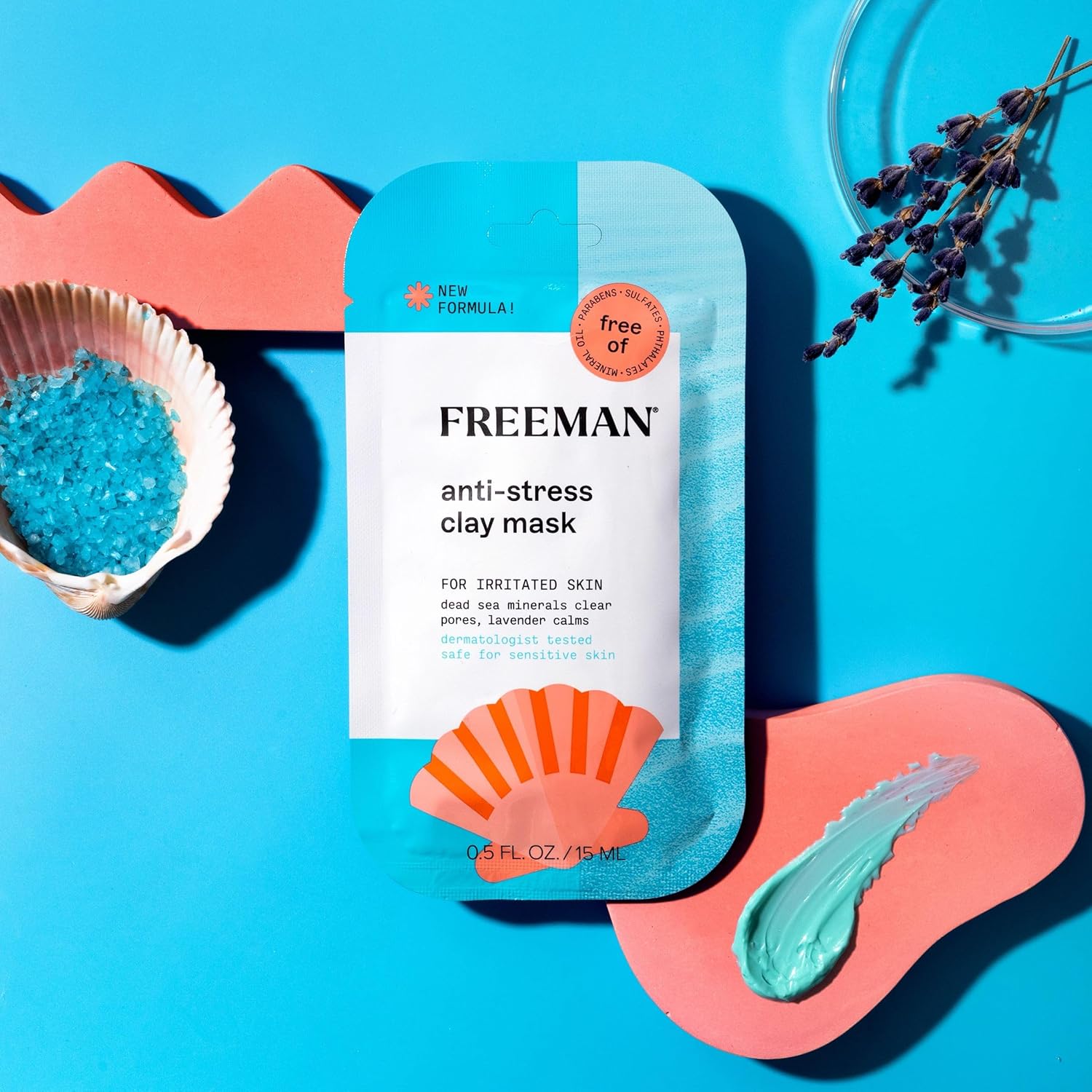 Freeman Paquete variado de mascarillas faciales, juego de mascarillas faciales despegables y arcilla, limpieza de poros, iluminadora y calmante para