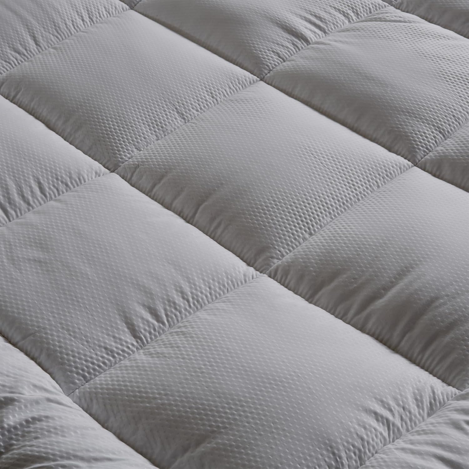 Restful Sleep – Cubrecolchón de fibra (tamaño matrimonial, gris claro)