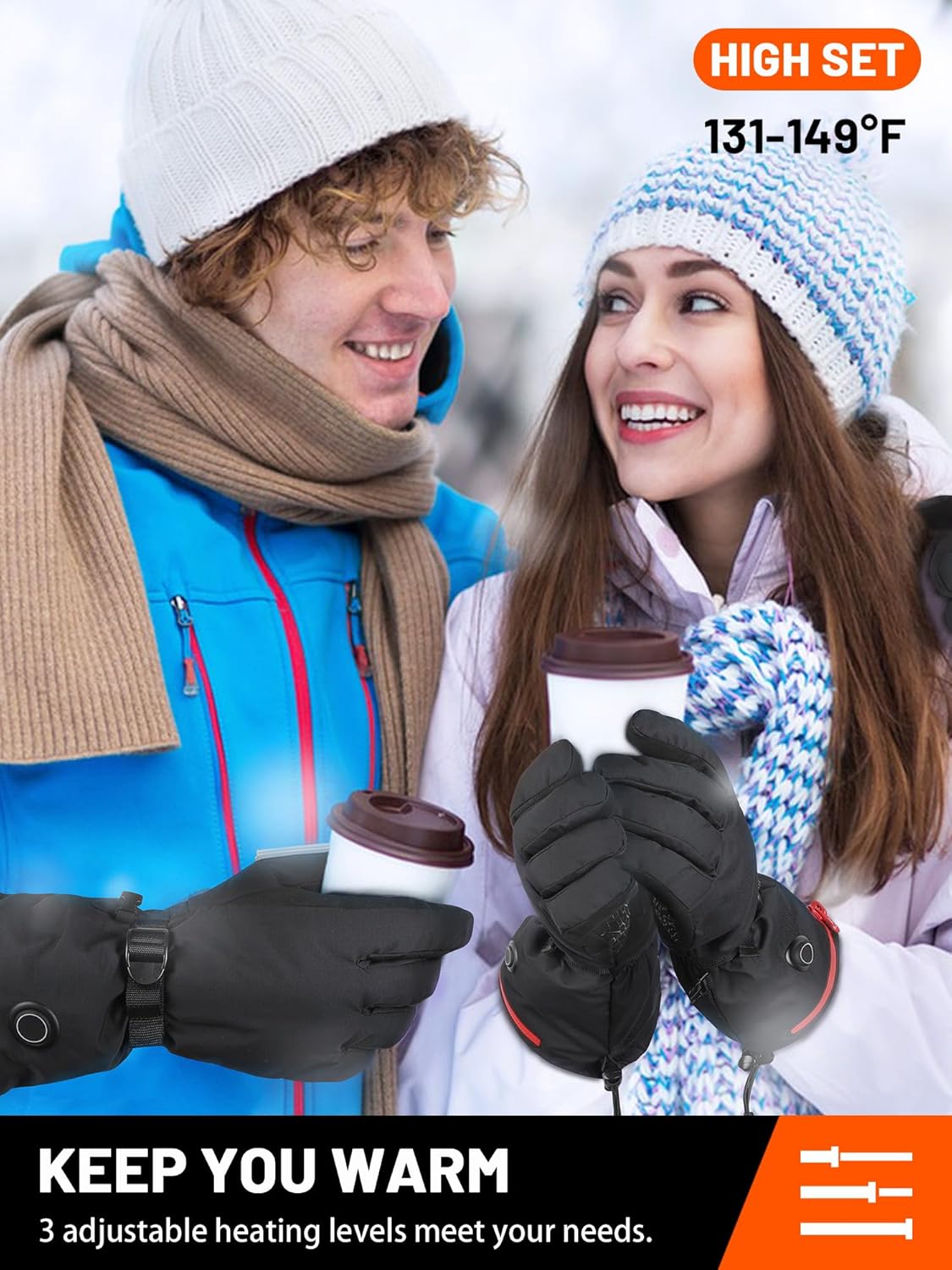 Guantes térmicos para hombres y mujeres, guantes de calefacción eléctrica recargable, guantes de esquí, calentadores de manos, guantes para esquí,