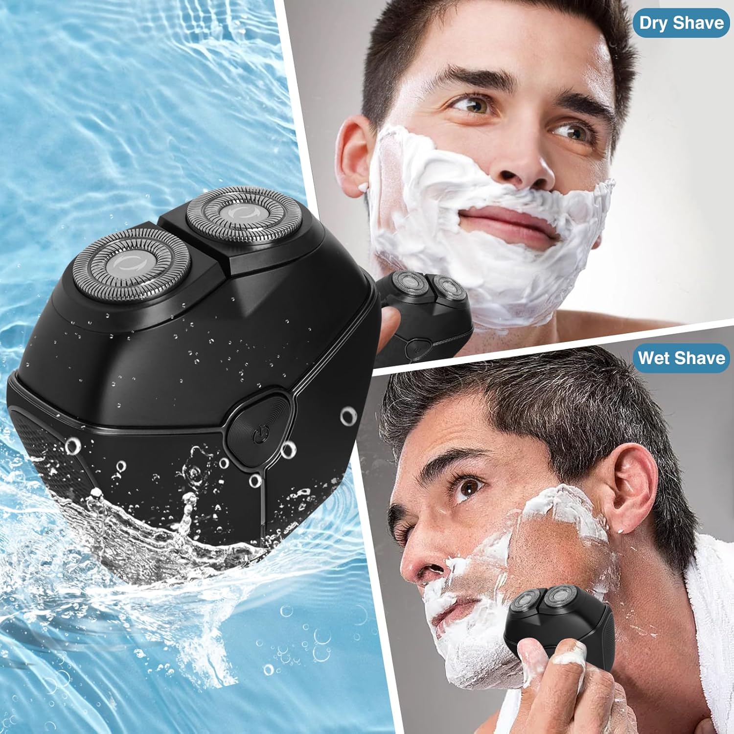 Mini maquinilla de afeitar eléctrica para hombres, afeitadora portátil en seco y húmedo, sin cables, recargable, IPX6, impermeable, flotante,