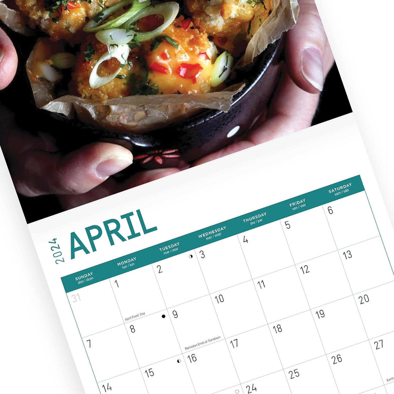 Bright Day – Calendario mensual de pared de recetas veganas 2024, calendarios por una causa, 12 x 12 pulgadas, embalaje sin plástico, regalo de