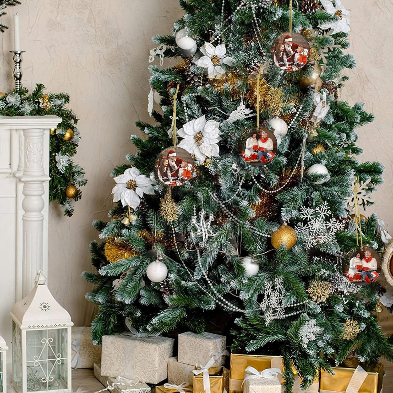 Adornos de Navidad personalizados con foto, adorno de Navidad personalizado, decoración única para colgar del árbol de Navidad para baby shower,