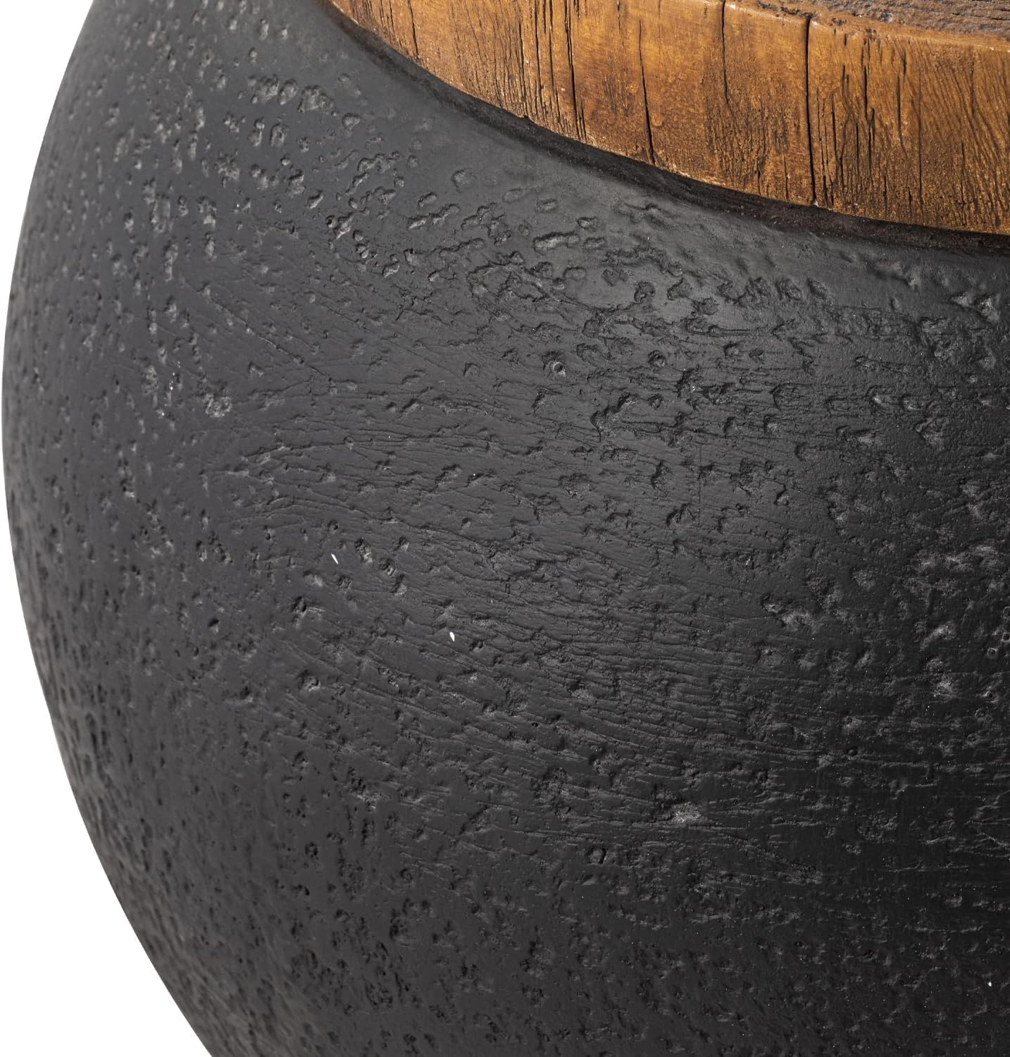 Mesa auxiliar de tambor de hormigón, mesa auxiliar con escritorio de madera sintética, mesa auxiliar decorativa, taburete de plantas para decoración