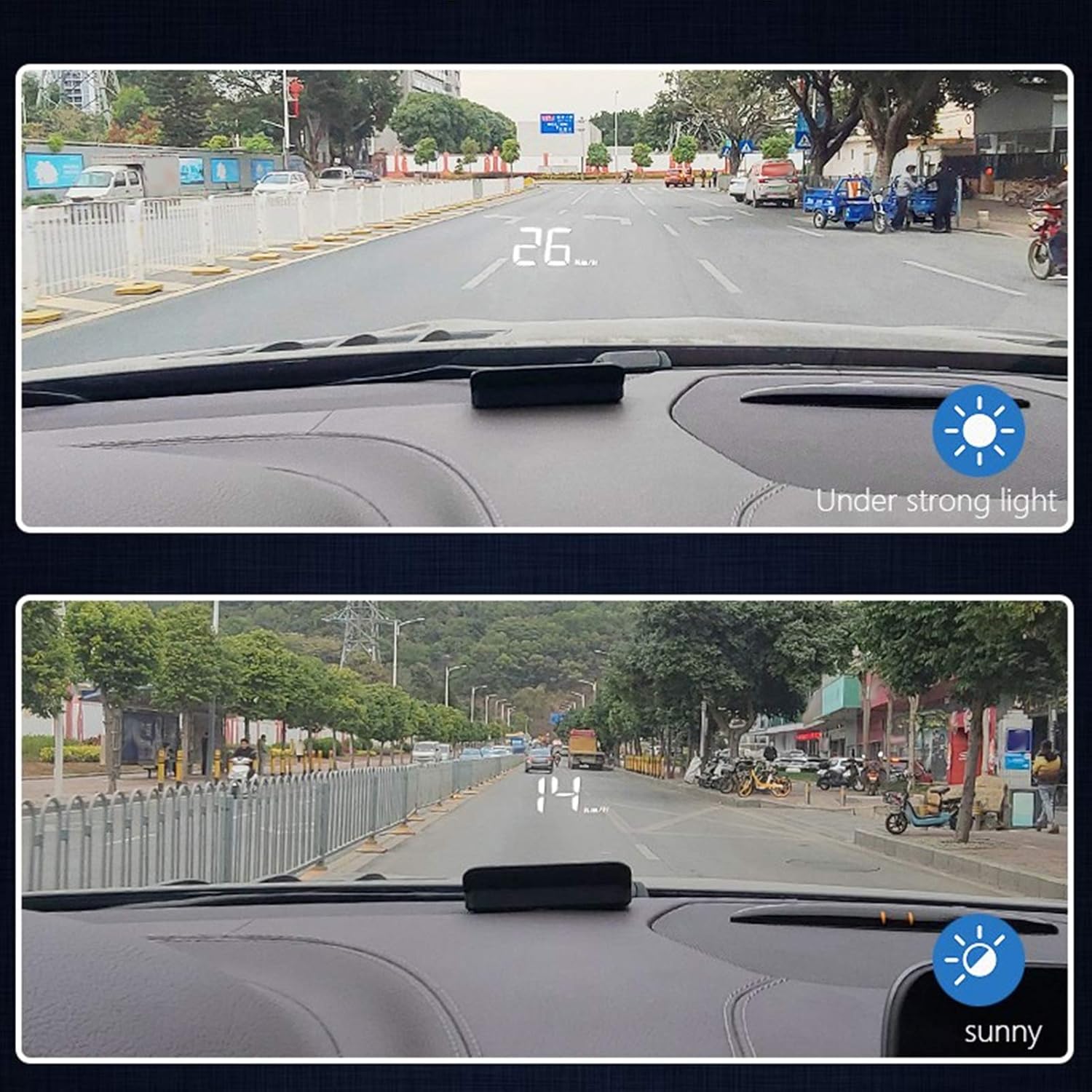 OBD2 HUD – Pantalla de cabeza hacia arriba, pantalla de velocímetro HUD para automóvil, proyector de parabrisas, medidor multifunción, alarma de