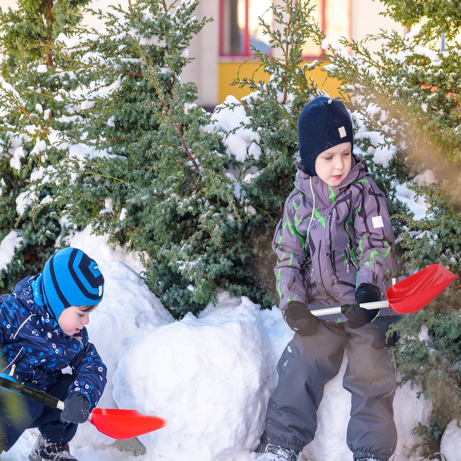 4 piezas de pala de nieve para niños, pala de plástico para excavar, palas de playa ligeras y portátiles para niños y niñas, hogar, patio, jardín,