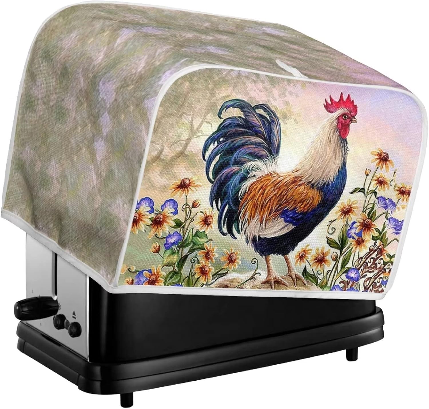 ZFRXIGN Fundas para tostadora de pollo con flores, cubierta de polvo para tostadora, bolsa de tostadora, fundas para electrodomésticos, tostadora,