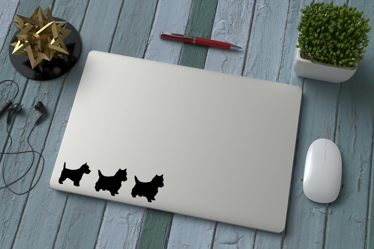 Pet Dog Westie Silhouette – Paquete de 13 calcomanías lindas para parachoques de automóvil, calcomanía para interruptor de luz, calcomanía de pared,