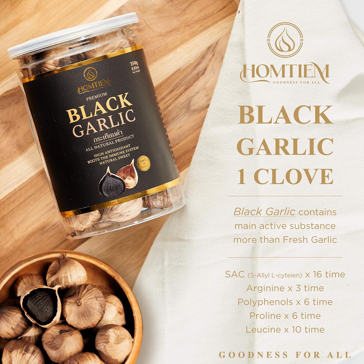 Homtiem Ajo negro 8.82 oz + puré de ajo negro HOMTIEM 5.29 oz