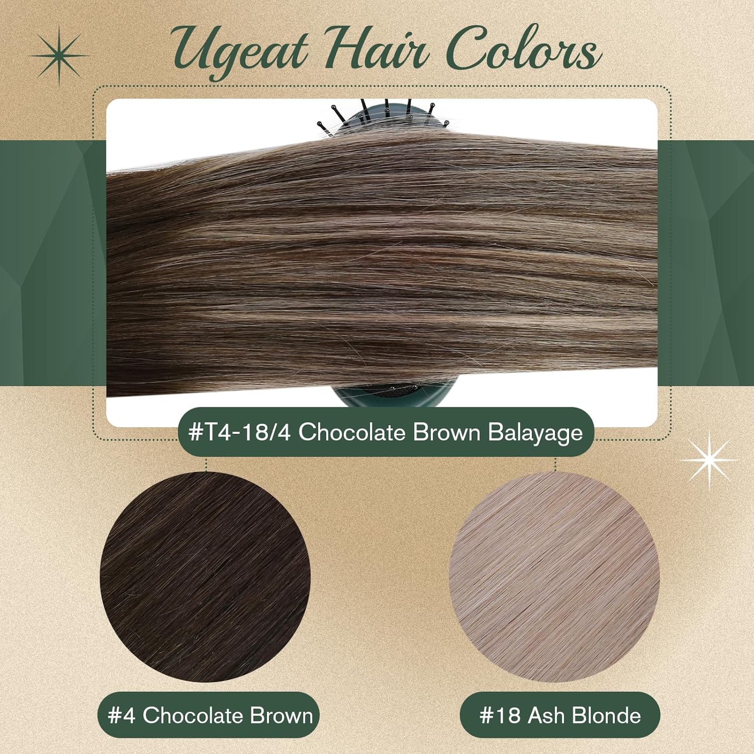 Ugeat – Extensiones de cabello humano real, con clip, 710 unidades, 4.23 onzas