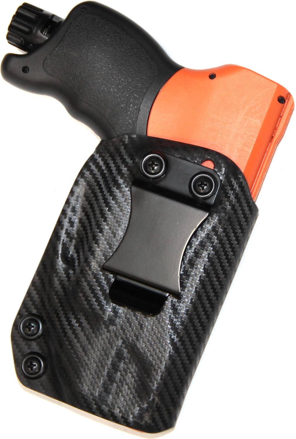 REVKEL Custom IWBAIWB Kydex Holster CCW para pistola de bolas de pimienta compacta UMAREX HDP 50. Fibra de carbono negra. Dibujo a mano derecha.