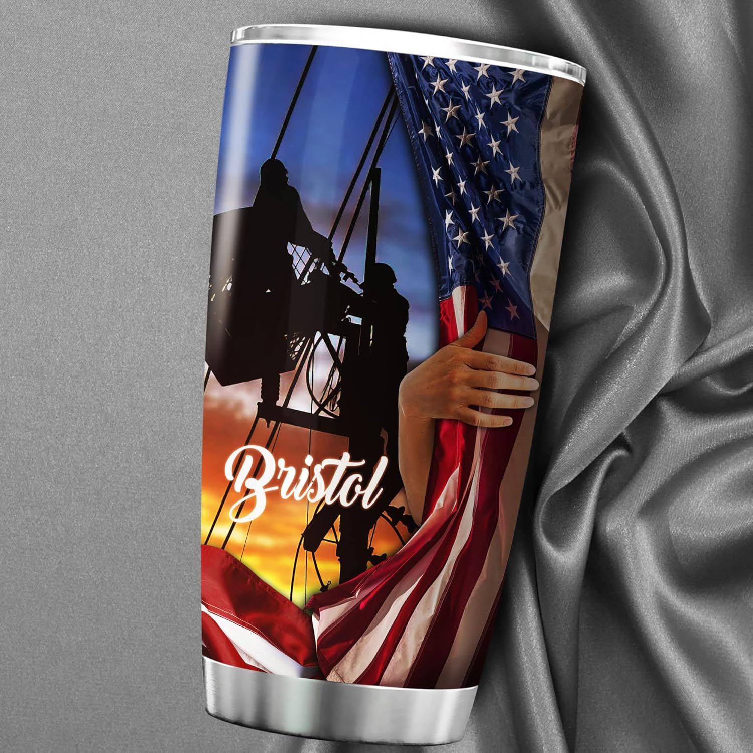 ZOXIX Vaso personalizado con tapa de 20 onzas, regalo de oración de liniero, taza de café de acero inoxidable, cosas geniales para técnicos de línea