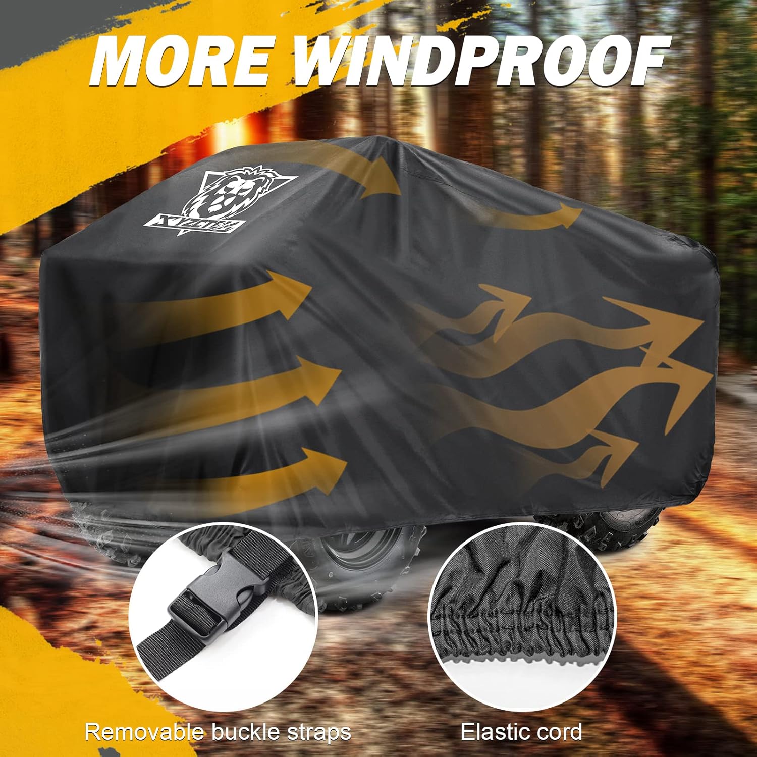 XYZCTEM Funda prémium para ATV, tela Oxford 210D con protección contra el agua, los rayos UV, el viento. Cubierta cuádruple para Can-am, Suzuki,