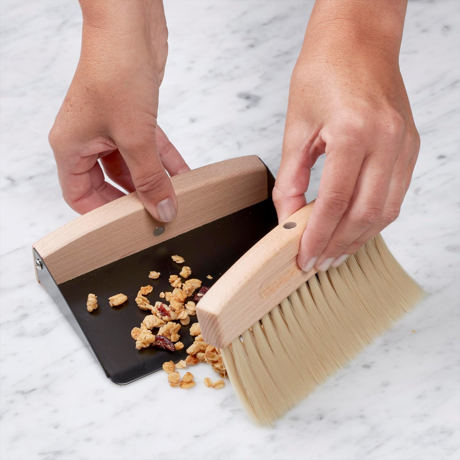 Copco Mini cepillo de limpieza de manos con sartén, madera de haya
