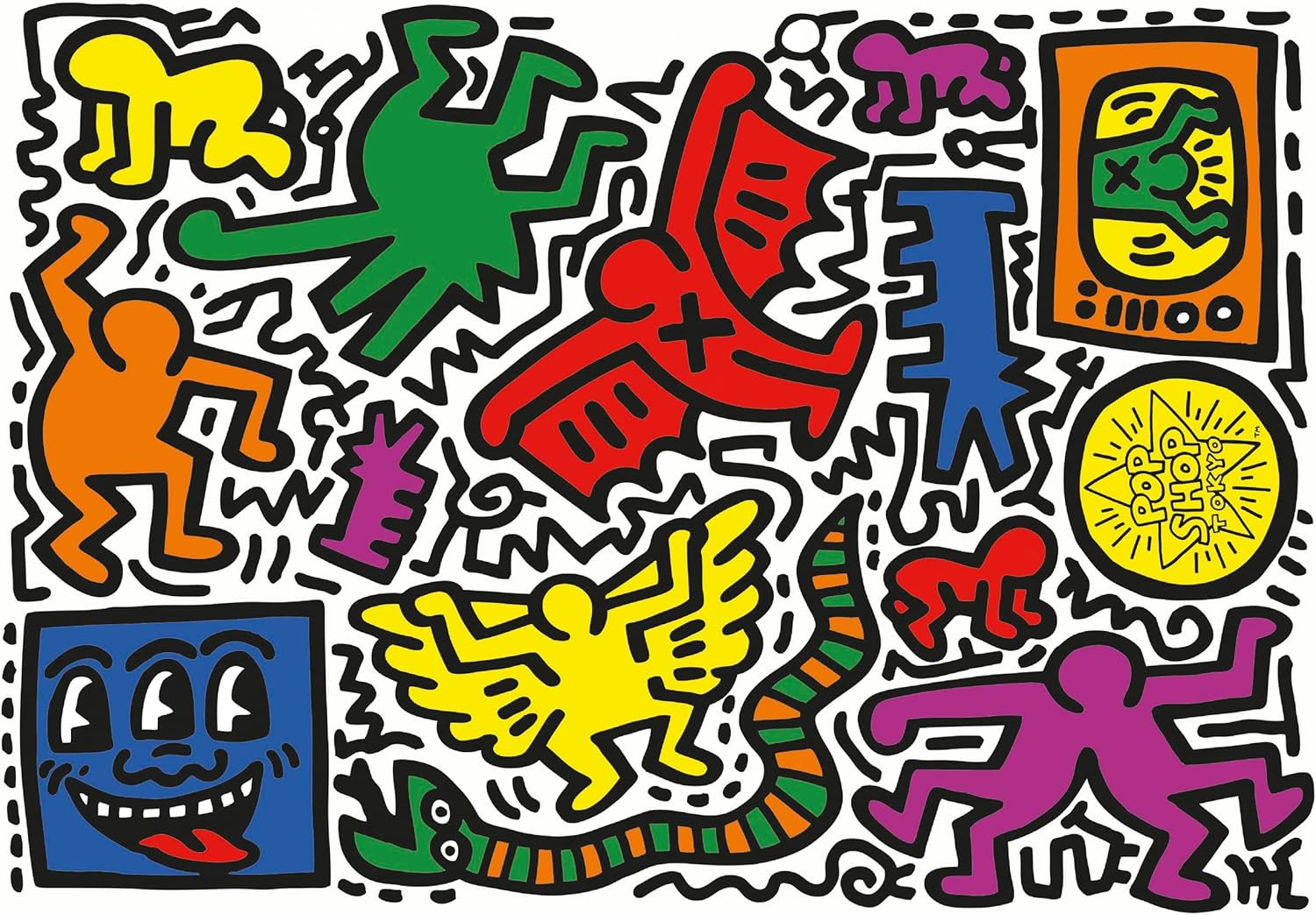 Clementoni – Keith Haring Haring-1000 Adult Pieces, Art, Famous Paintings, Made in Italy, Multicoloured, 39756