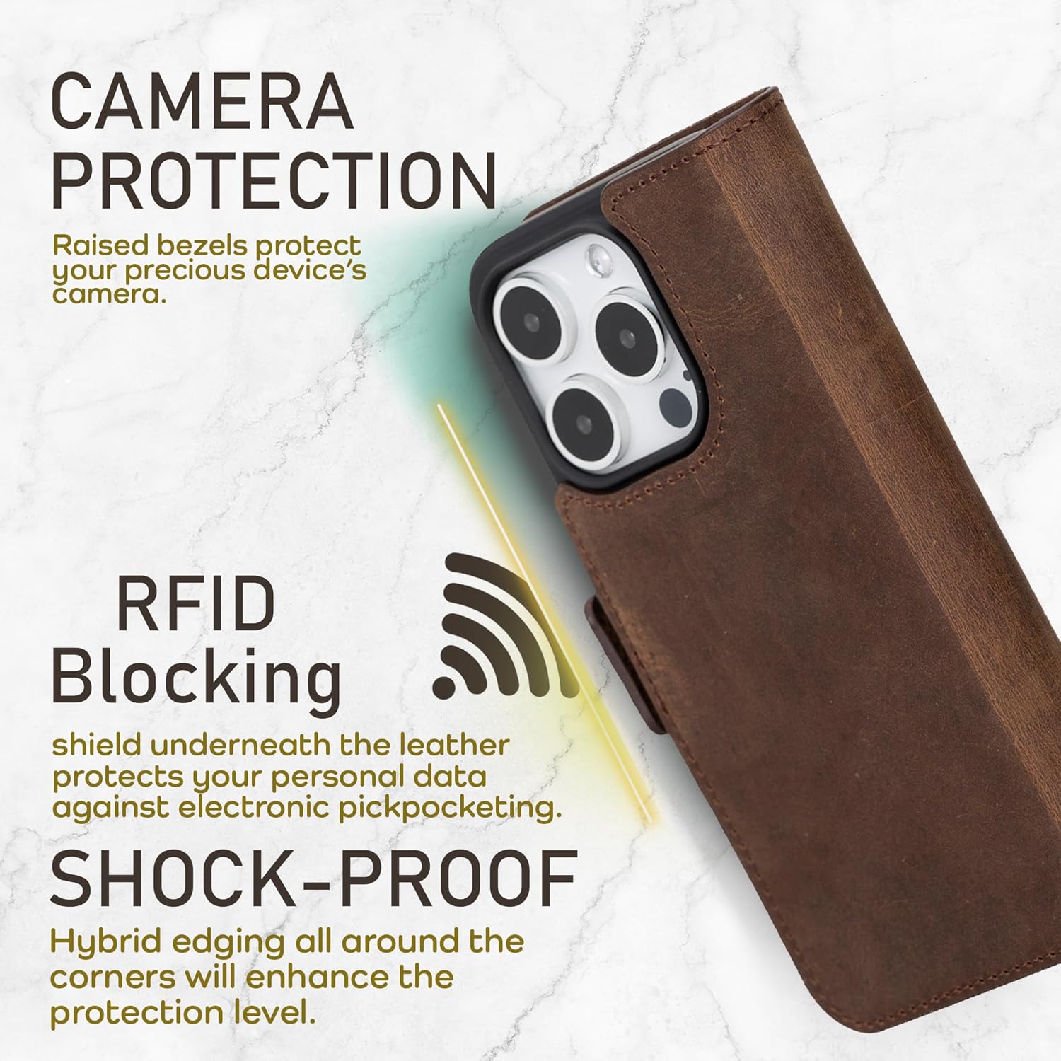 Bayelon Funda de piel tipo cartera para iPhone 15 Pro Max, funda con tapa para tarjetas, funda tipo cartera para iPhone 15 Pro Max, funda tipo