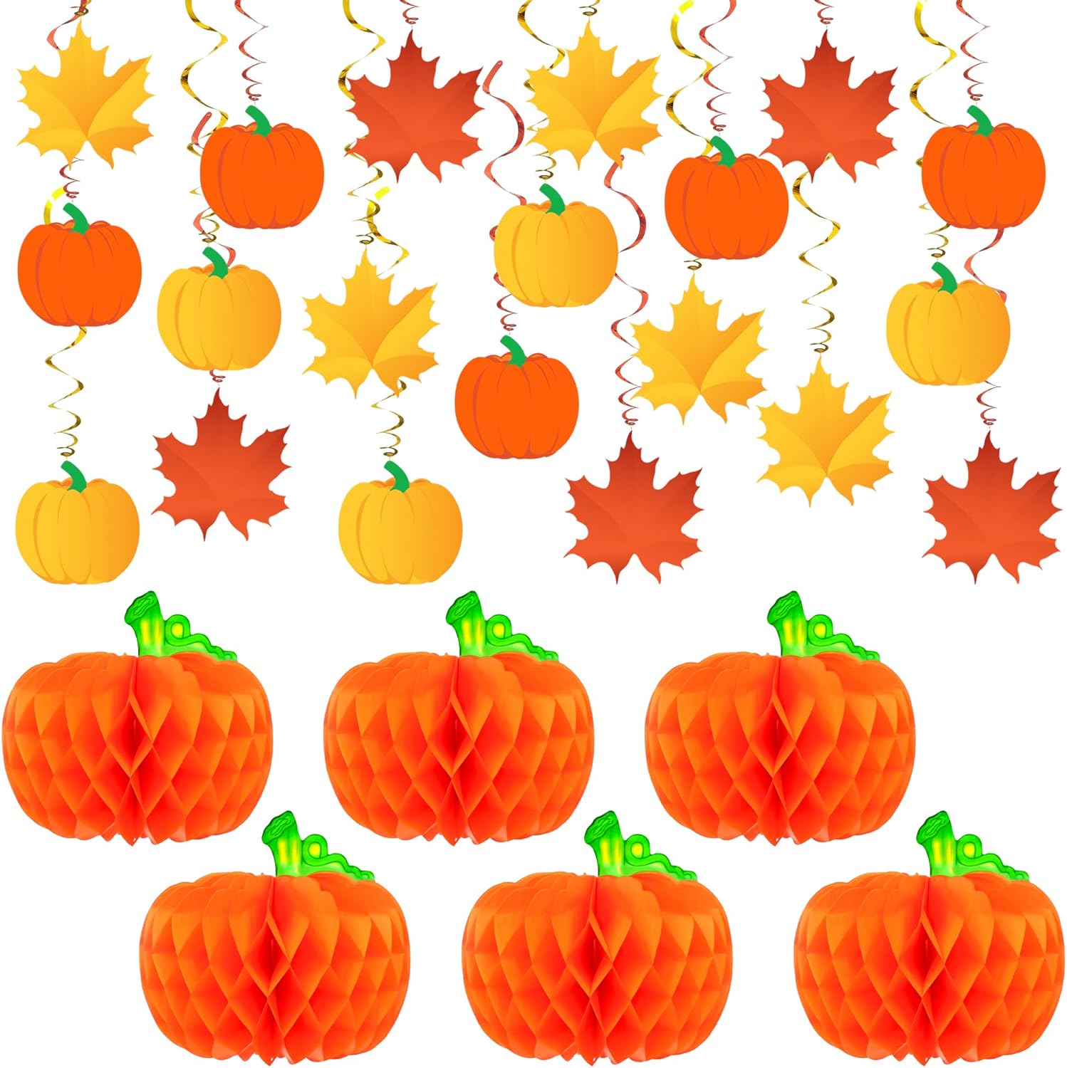 KatchOn, Remolinos de otoño para decoraciones de otoño para el aula, paquete de 30, no puedes hacerlo tú mismo, centro de mesa de calabaza de panal