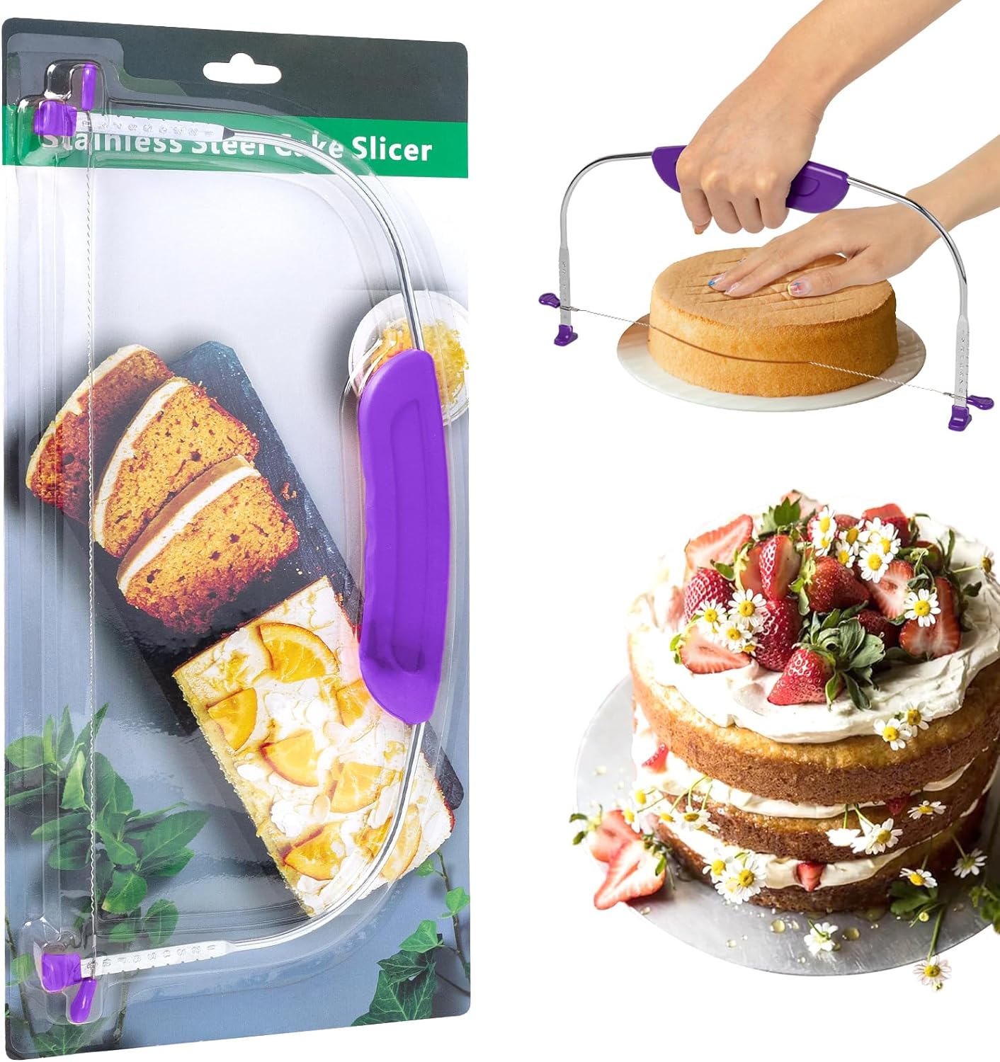 Cortador nivelador de pasteles ajustable, herramienta de suministros para hornear para cocina, cortador profesional de gran tamaño para nivelar,