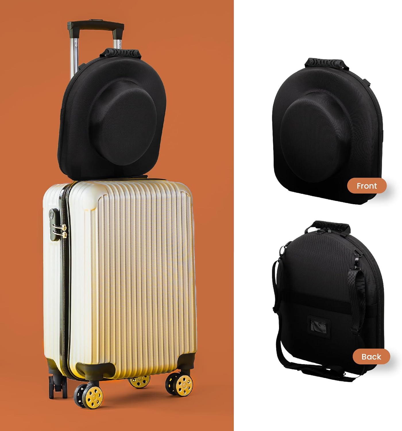 Estuche de viaje para sombrero de vaquero – Estuche para sombrero de viaje, caja de sombrero de vaquero para viajes, soporte para sombrero de