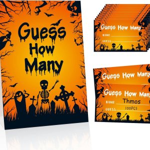 SICOHOME Halloween Adivina cuántos suministros de fiesta de Halloween, juego de fiesta de Halloween para niños y adultos, juego de adivinanzas en SICOHOME Halloween Adivina cuántos suministros de fiesta de Halloween, juego de fiesta de Halloween para niños y adultos, juego de adivinanzas en
